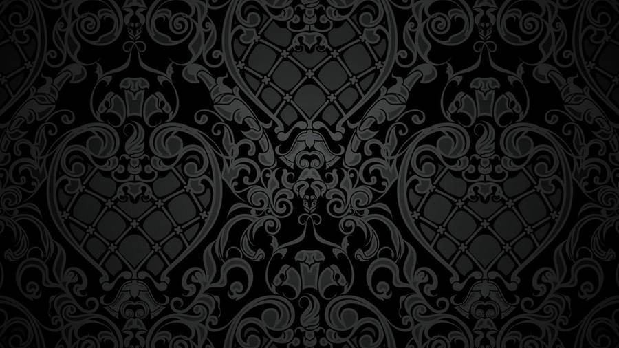 Black Gothic Victorian Pattern Wallpaper