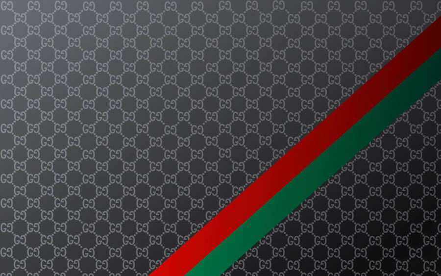 Black Gucci Pattern With Stripes Wallpaper