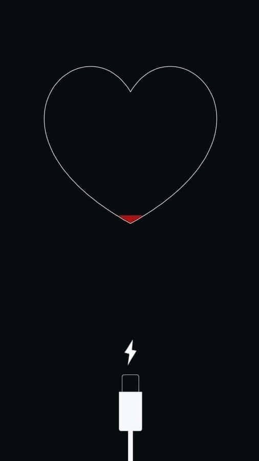 Black Heart Iphone Charging Heart Wallpaper