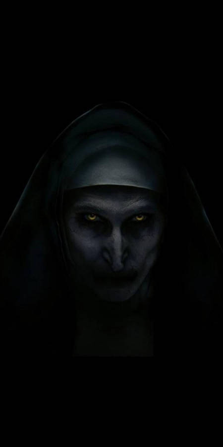 Black Horror Scary Old Nun Wallpaper