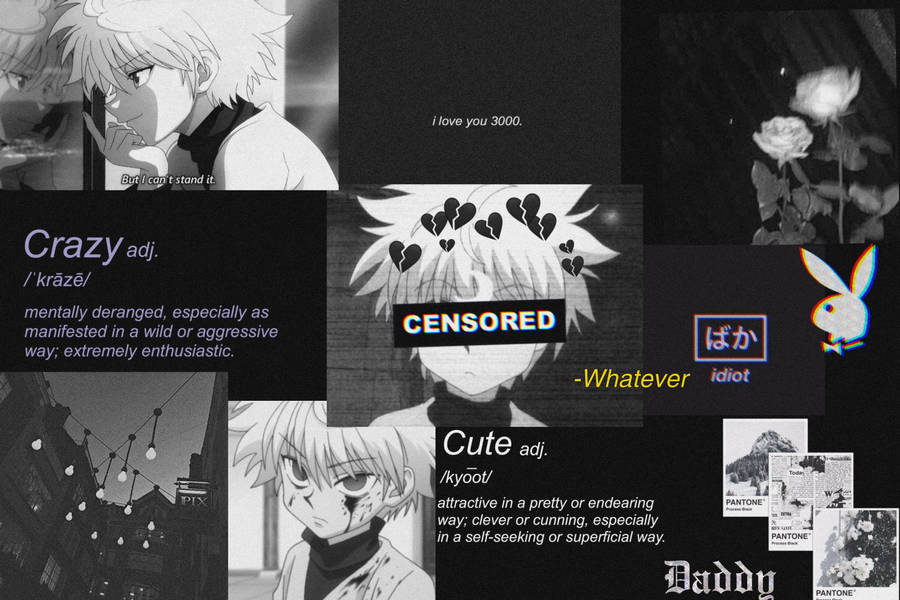 Black I Love You 3000 Killua Aesthetic Wallpaper