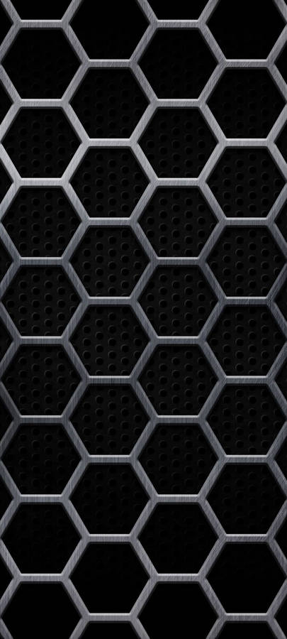 Black Iphone Hexagon Mesh Wallpaper