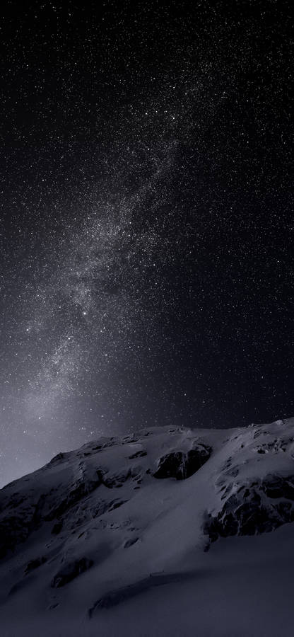 Black Iphone Snowy Mountain Sky Wallpaper