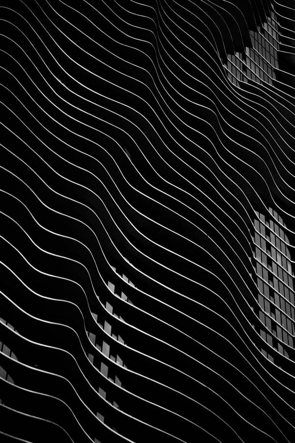 Black Iphone Wavy Architecture Wallpaper