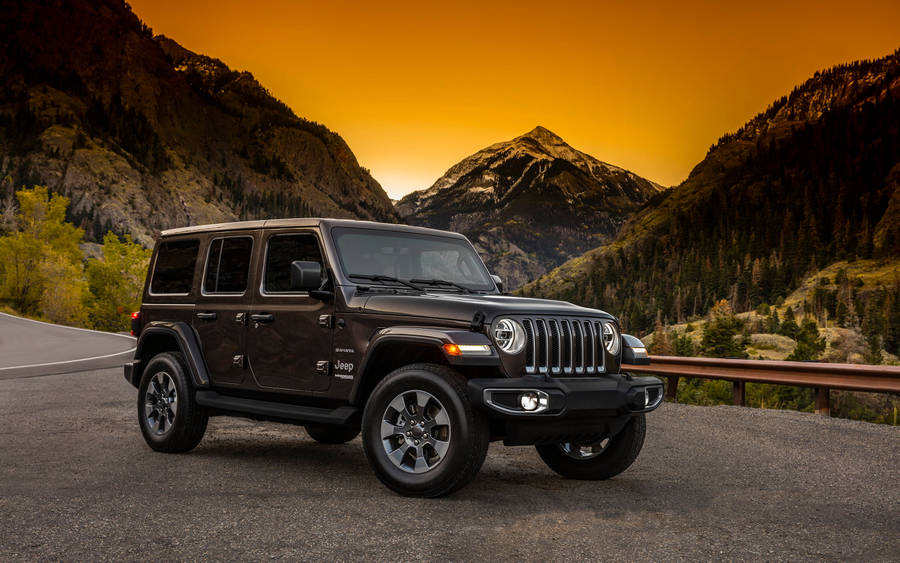 Black Jeep Sunset Vista Wallpaper