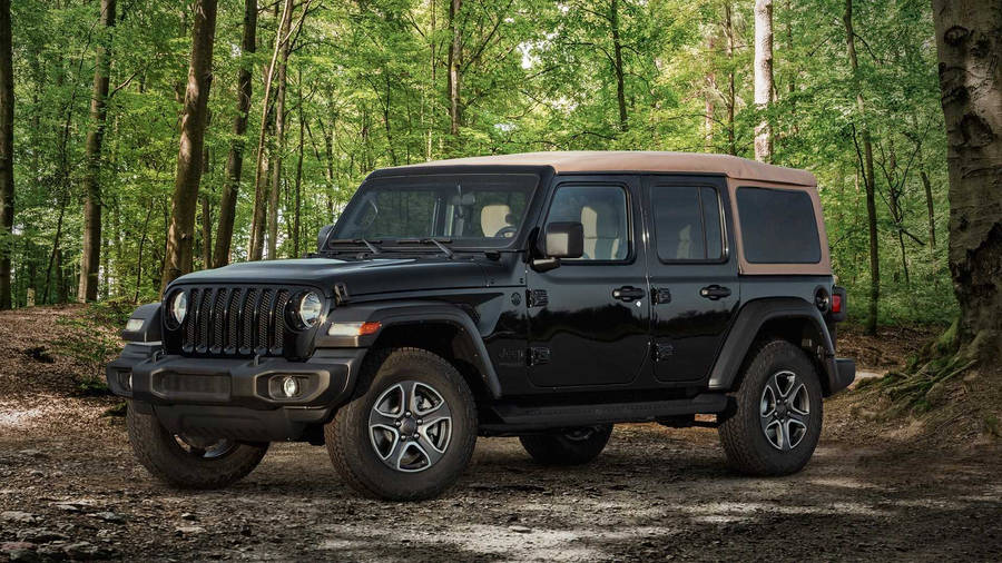 Black Jeep Wrangler Light Brown Roof Wallpaper