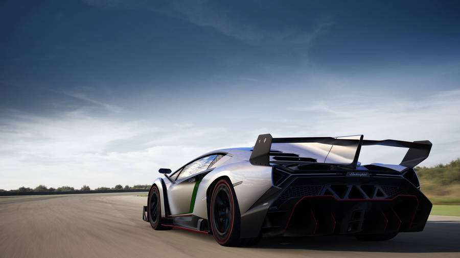 Black Lamborghini Car Rear View Wallpaper