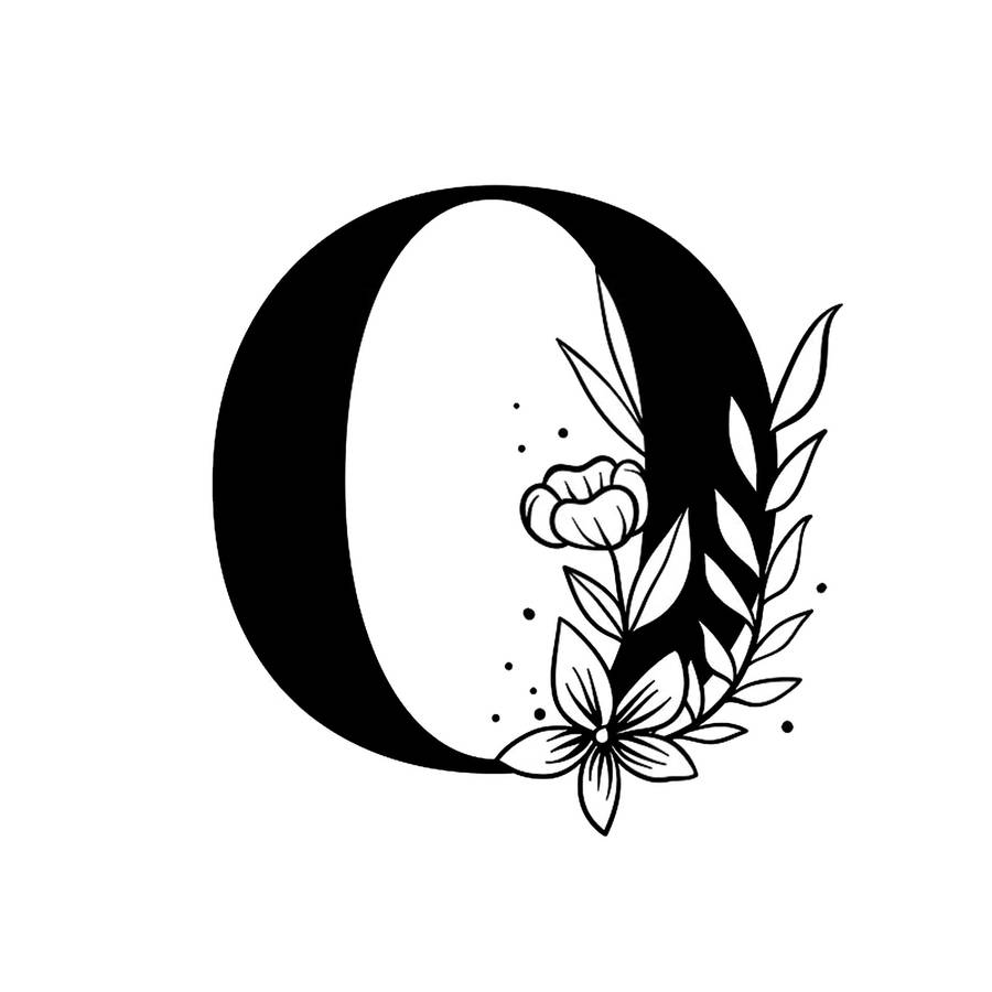 Black Letter O Typography Wallpaper