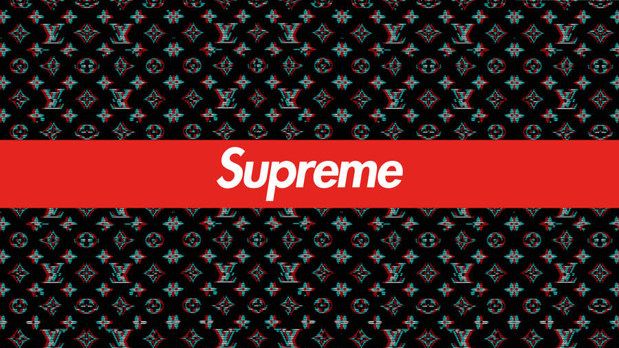 Black Louis Vuitton Supreme Laptop Wallpaper