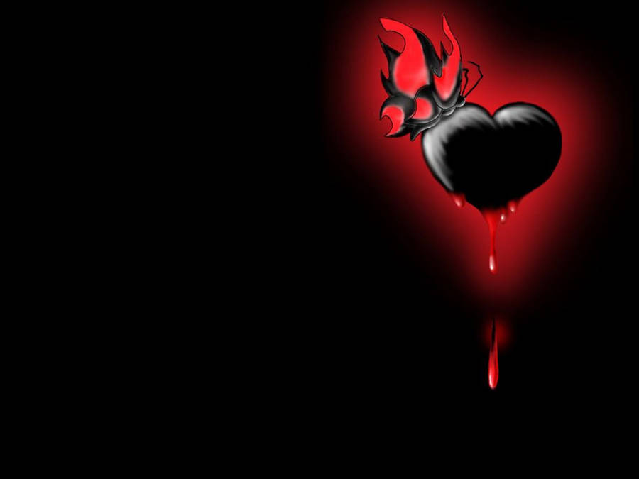 Black Love Bloody Heart Wallpaper