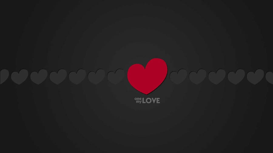 Black Love Heart In Line Wallpaper