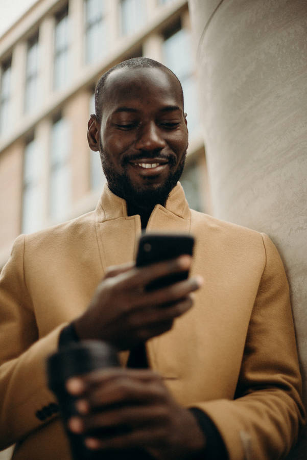 Black Man Texting Wallpaper