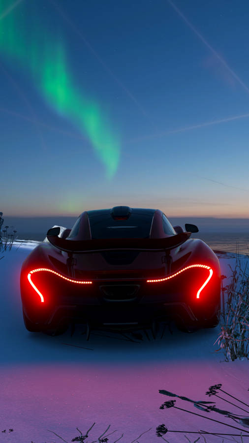 Black Mclaren Iphone P1 Northern Lights Wallpaper