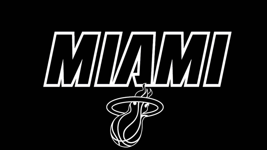 Black Miami Heat Logo Art Wallpaper