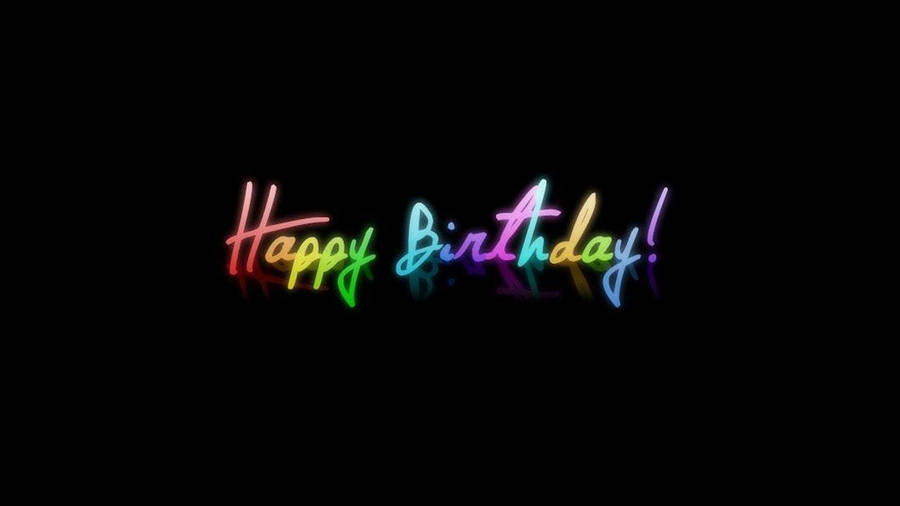 Black Neon Colorful Birthday Background Wallpaper