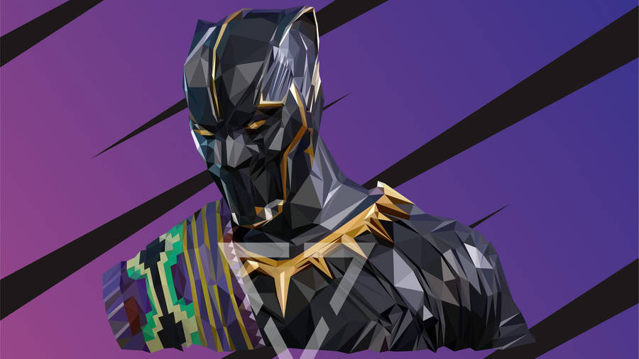 Black Panther In Mosaic Art Wallpaper