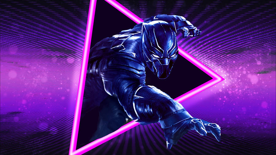 Black Panther In Purple Hue Wallpaper