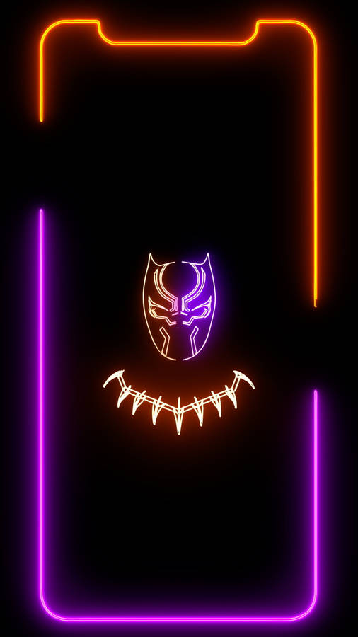 Black Panther Neon Aesthetic Iphone Wallpaper