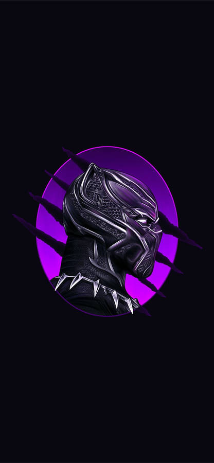 Black Panther Superhero Purple Cat Claw Scratch Wallpaper