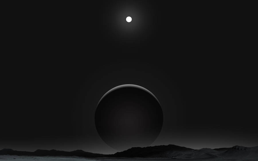 Black Planet Under Moon Wallpaper