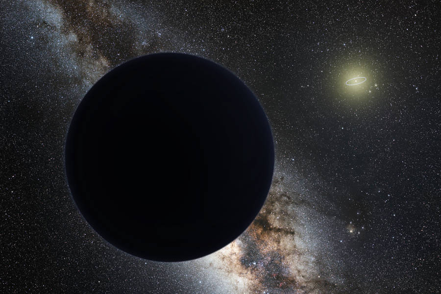 Black Planet With Numerous Stars Wallpaper