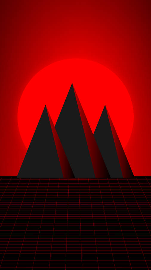 Black Pyramid With Blood Red Sun Wallpaper