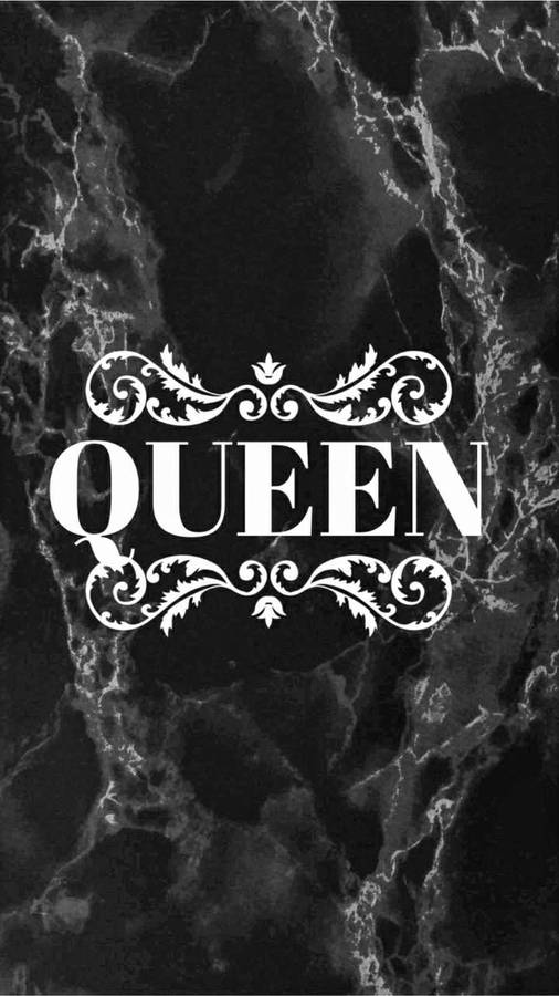 Black Queen In Marble Tile Backdrop Wallpaper