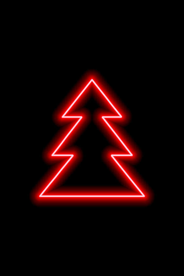 Black Red Neon Christmas Tree Wallpaper