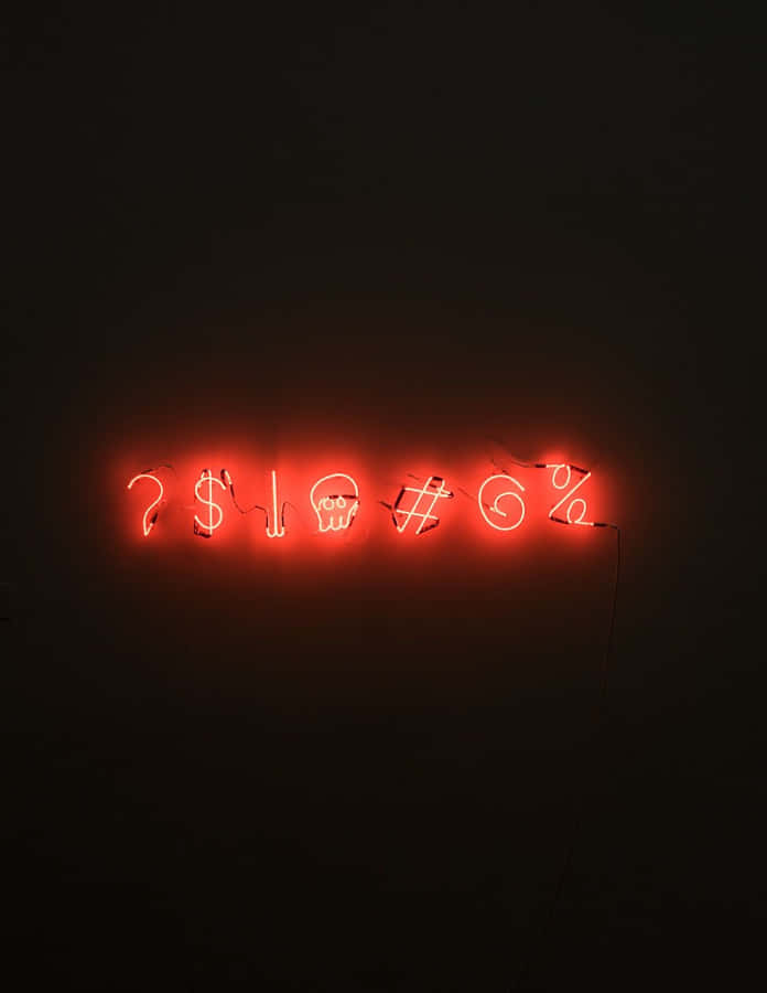 Black Red Neon Various Emojis Wallpaper
