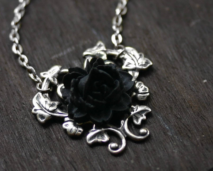 Black Rose On Silver Necklace Wallpaper