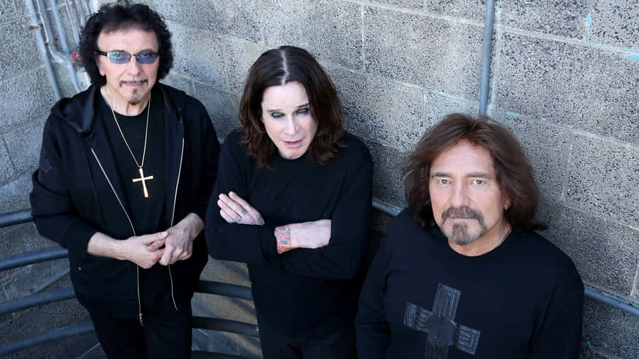 Black Sabbath Band Members Concrete Backdrop Wallpaper