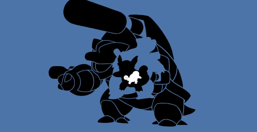 Black Silhouette Of Wartortle Wallpaper