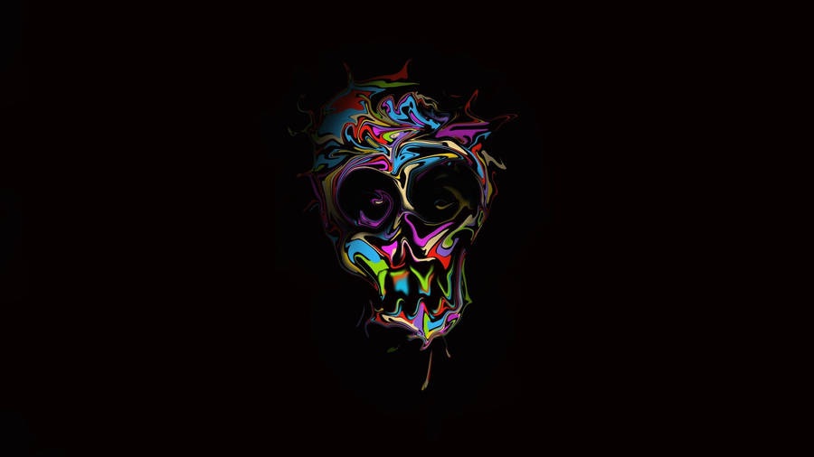 Black Skull Colorful Wallpaper