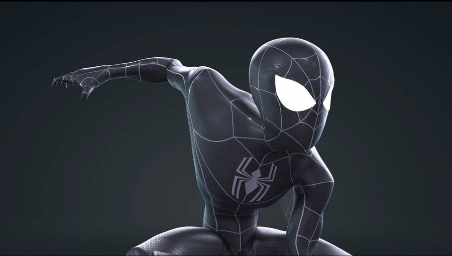 Black Spiderman 3d Model Wallpaper