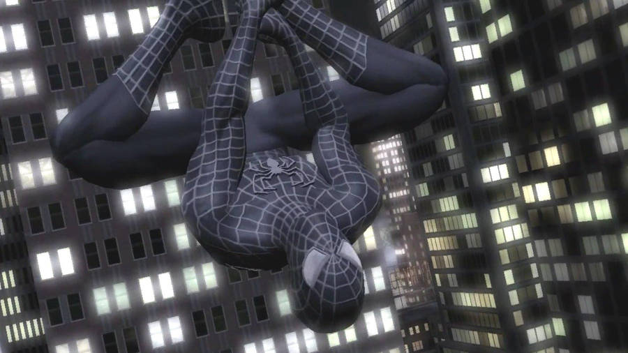 Black Spiderman In The City Wallpaper