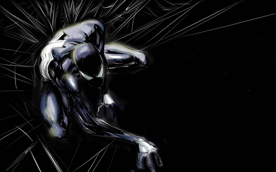 Black Spiderman Sketch Wallpaper