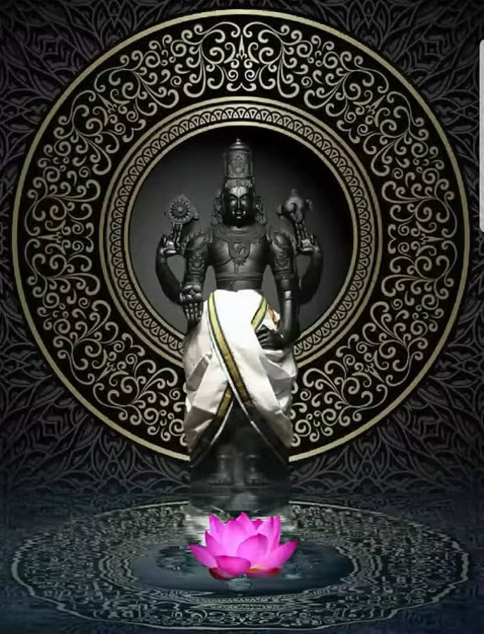 Black Statue Of Lord Perumal Wallpaper