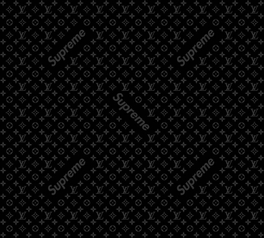 Black Supreme And Louis Vuitton Pattern Wallpaper