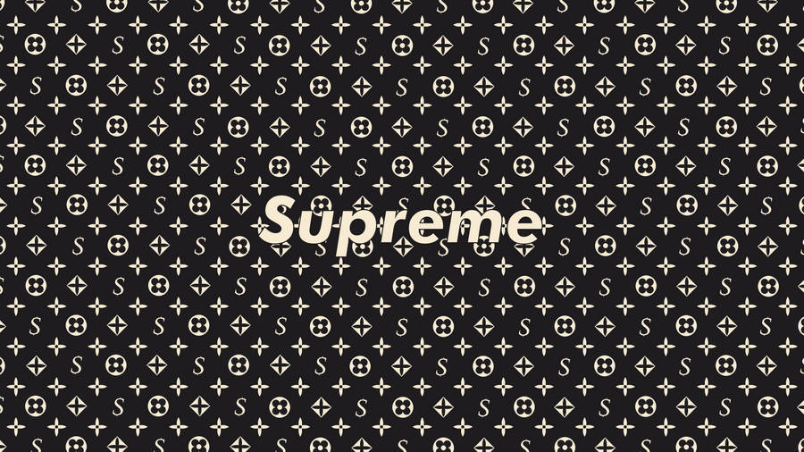 Black Supreme With Classic Monogram Logo Wallpaper