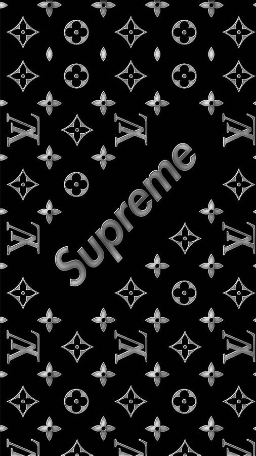 Black Supreme With Lv Logo Wallpaper
