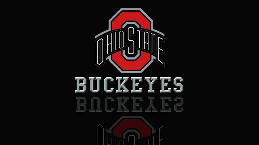 Black Surface Reflecting The Buckeyes Ohio State Logo Wallpaper