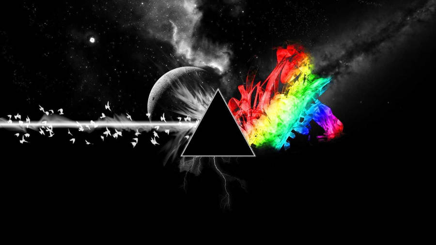 Black Triangle Prism In Space Wallpaper