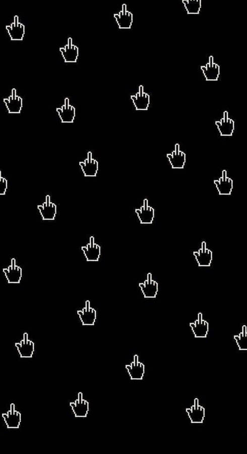 Black Trippy Middle Finger Pattern Wallpaper