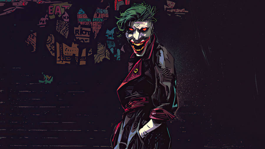 Black Ultra Hd Joker With Demonic Eyes Wallpaper