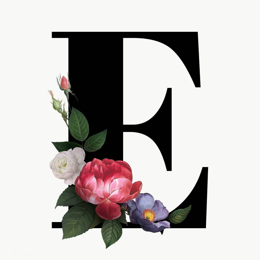 Black Uppercase Letter E Wallpaper