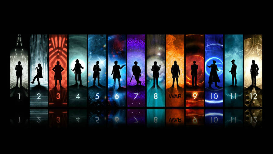 Black Vertical Collage Doctor Who Wallpaper