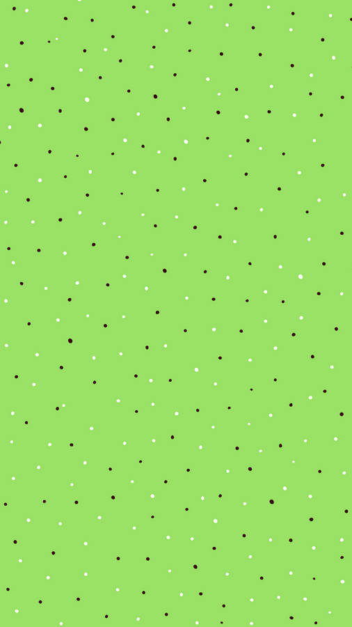 Black & White Polka Dots On Green Wallpaper