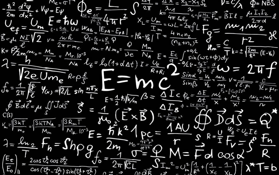 Black White Science Formulas Wallpaper