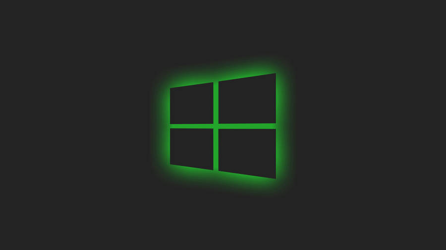 Black Windows 10 Hd Green Lights Wallpaper