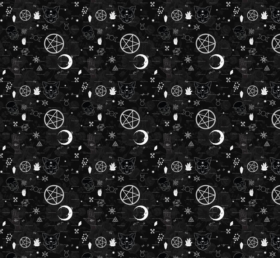 Black Witchy Aesthetic Pattern Wallpaper